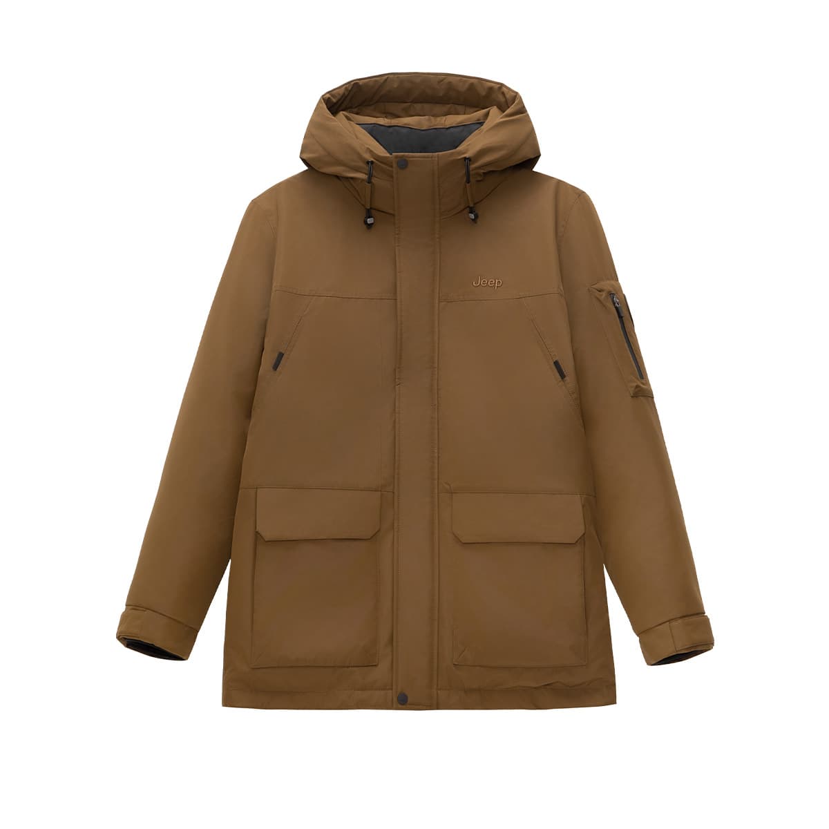 Jeep Waterproof, Windproof, Breathable, Resistant, Thermal Windbreaker Jacket Caramel (Down Liners)