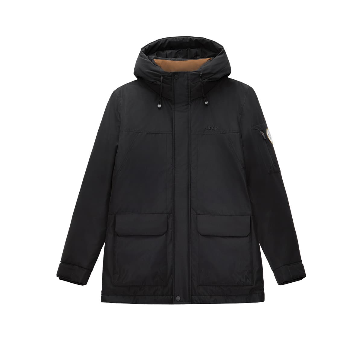 Jeep Waterproof, Windproof, Breathable, Resistant, Thermal Windbreaker Jacket Phantom Black (Down Liners)