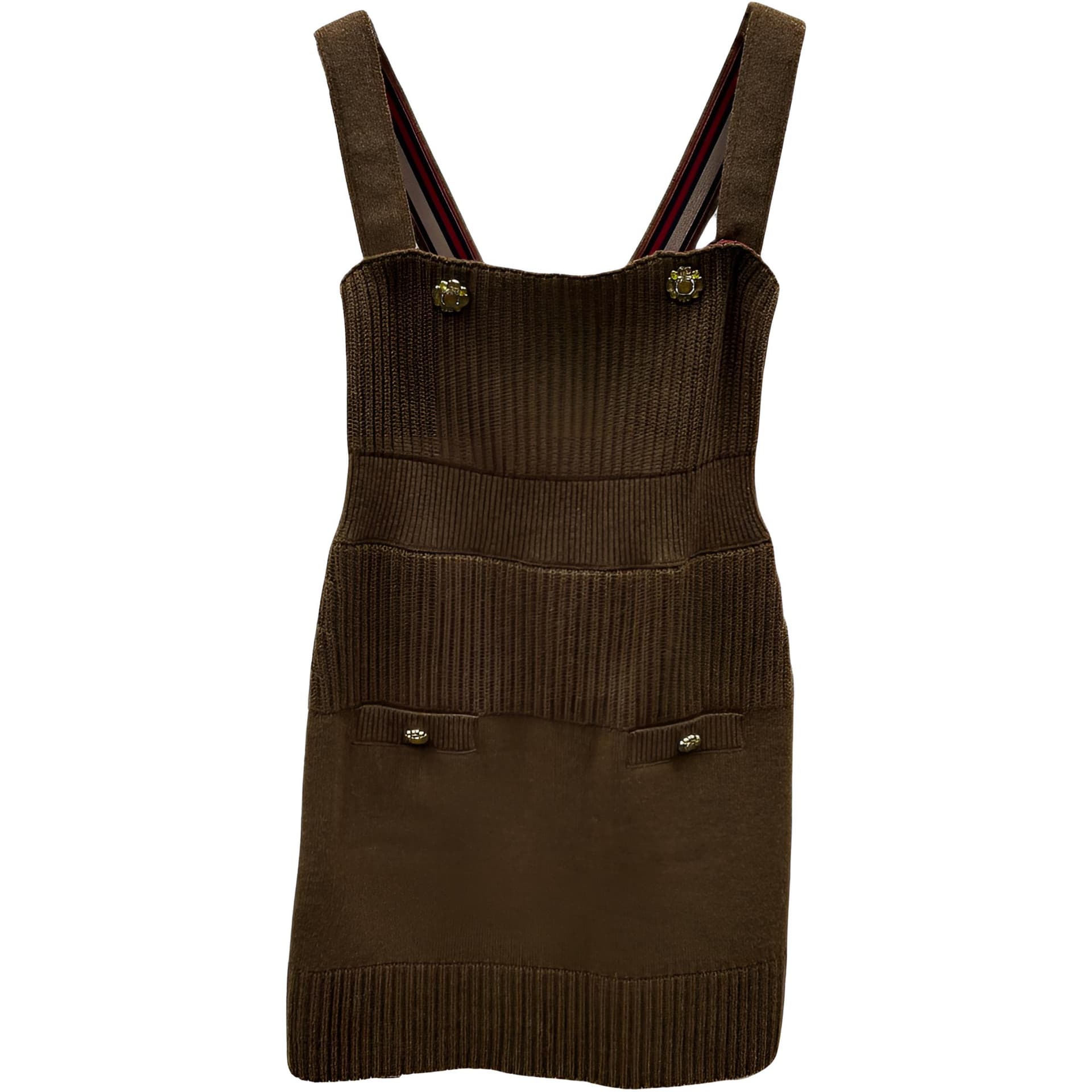 CHANEL 24a Dress Brown Brown