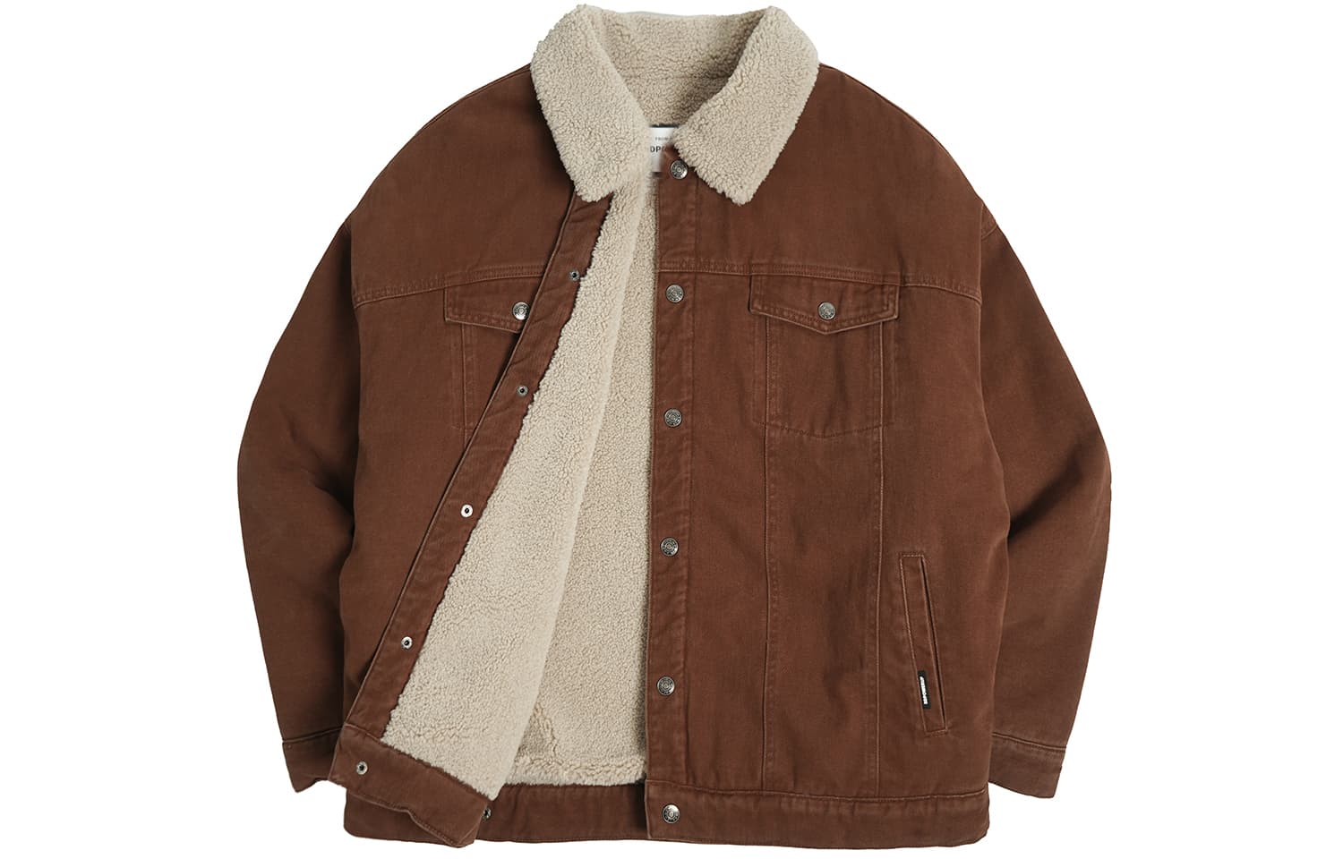 BD.POWER UP+ Barnfit Thermal Thickened Fleece Lined Sherpa Thick Lapel Drop Shoulder Single Breasted Jacket