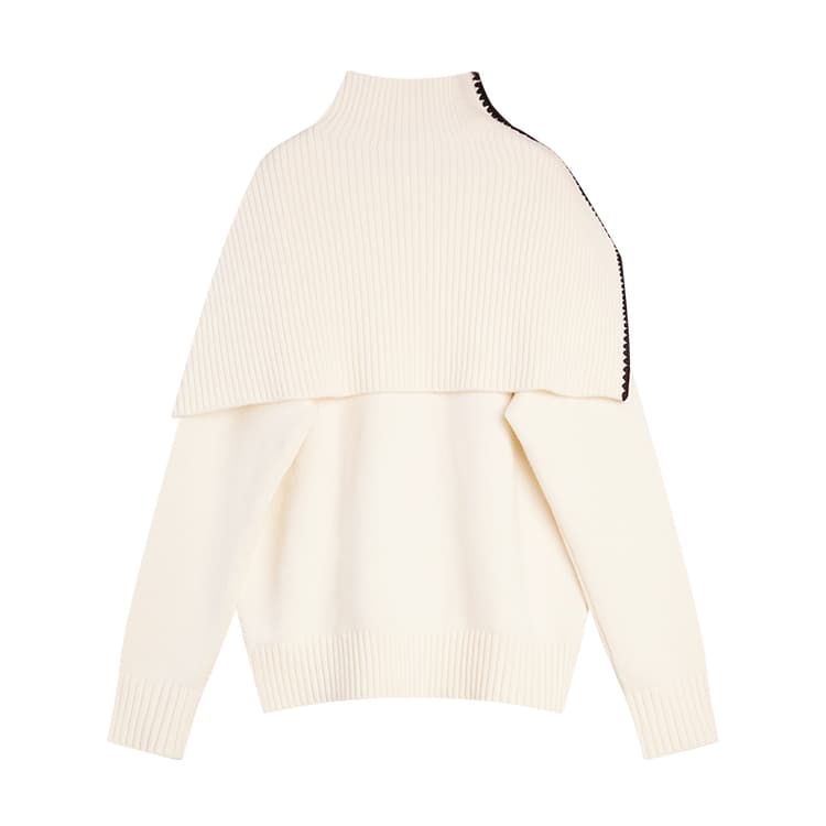 ELLE Suits Ecru Crew Neck Moderate Two Piece Set