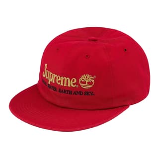 Supreme x Timberland 100% Cotton Twill Baseball Caps Red/White/Black/Marine/Yellow/Olive