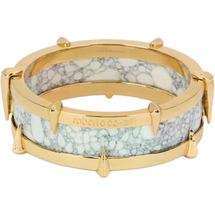 Roberto Cavalli Marble effect Bracelet Gold/White