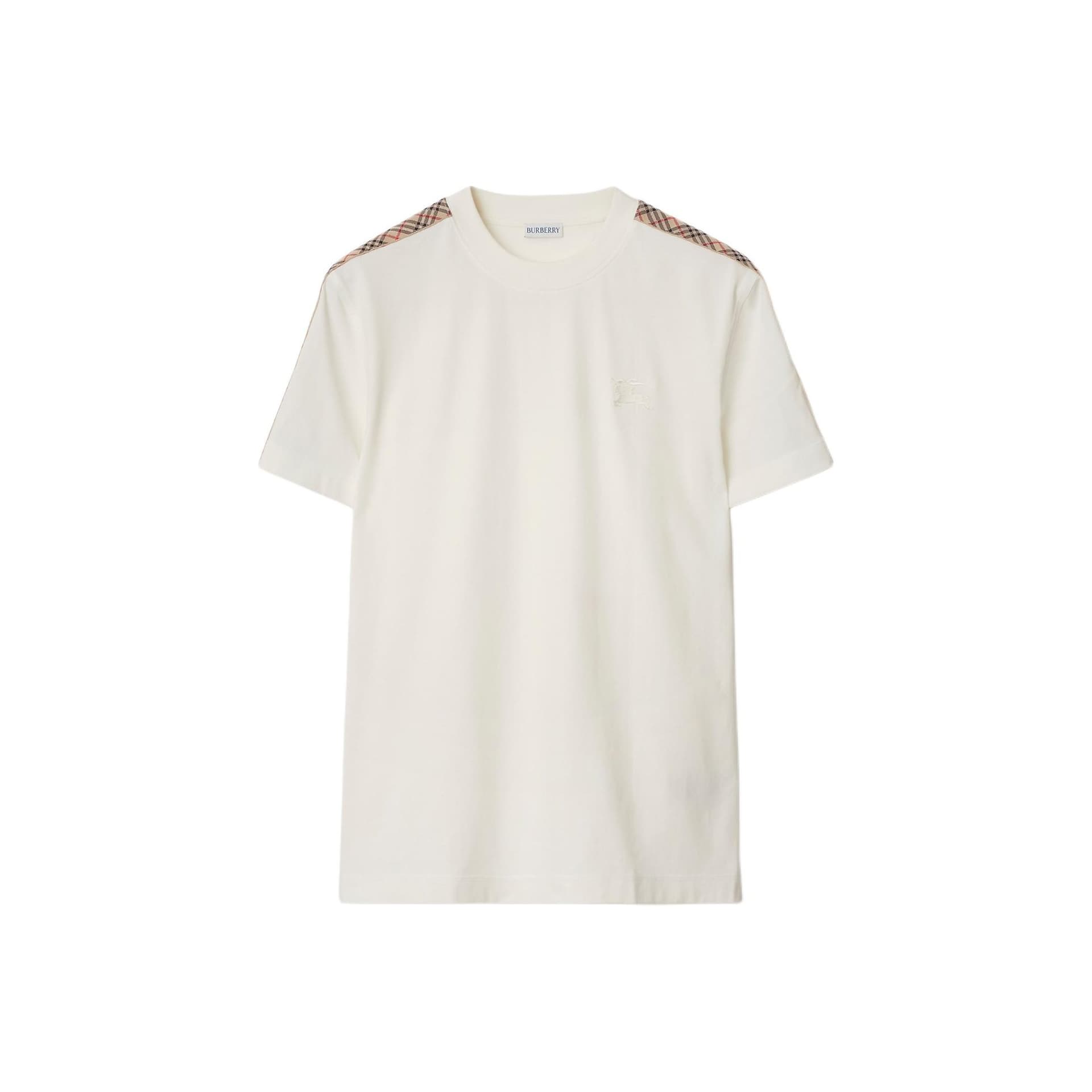 Burberry checkeredtrim cotton Tshirt
