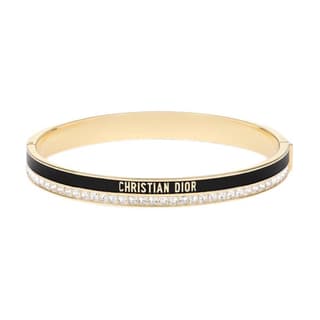 DIOR Gold Plated Metal Bangles Black/Gold