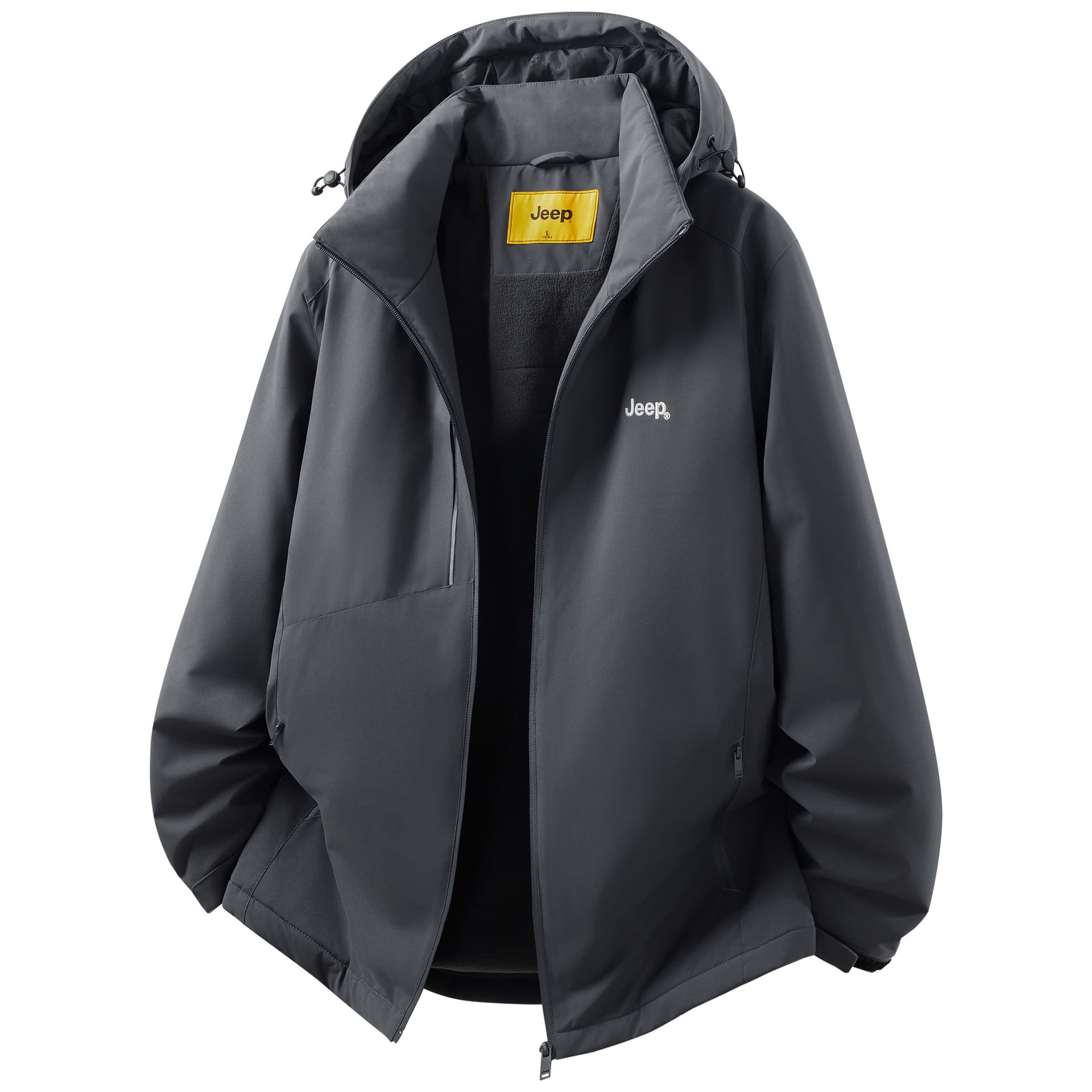 Jeep Lifestyle Puffer Jacket Coat Dark Gray
