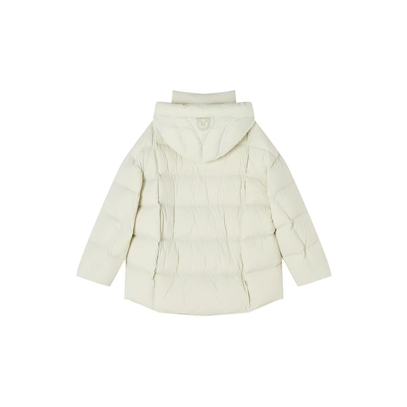 XIANGYING Down Jackets Cream White Green Thickened Puffer Jacket