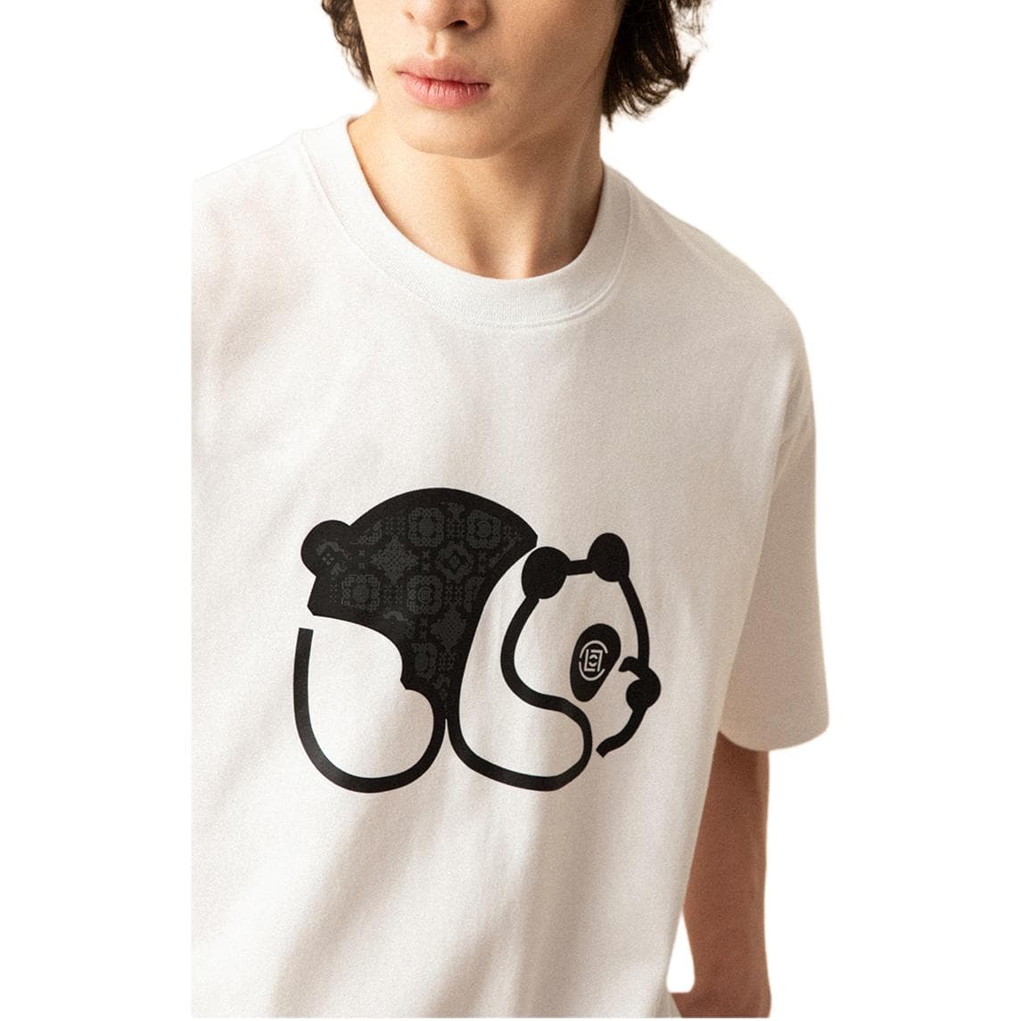 CLOT Drop3 Panda Printed Pattern Crew Neck Short Sleeved T Shirt