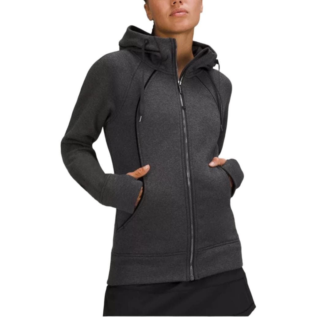 Lululemon Scuba Series Fleece Lined Hoodie With Full Zip Sports Hooded Drawstring Long Sleeved Slim Fit Coat Jacket