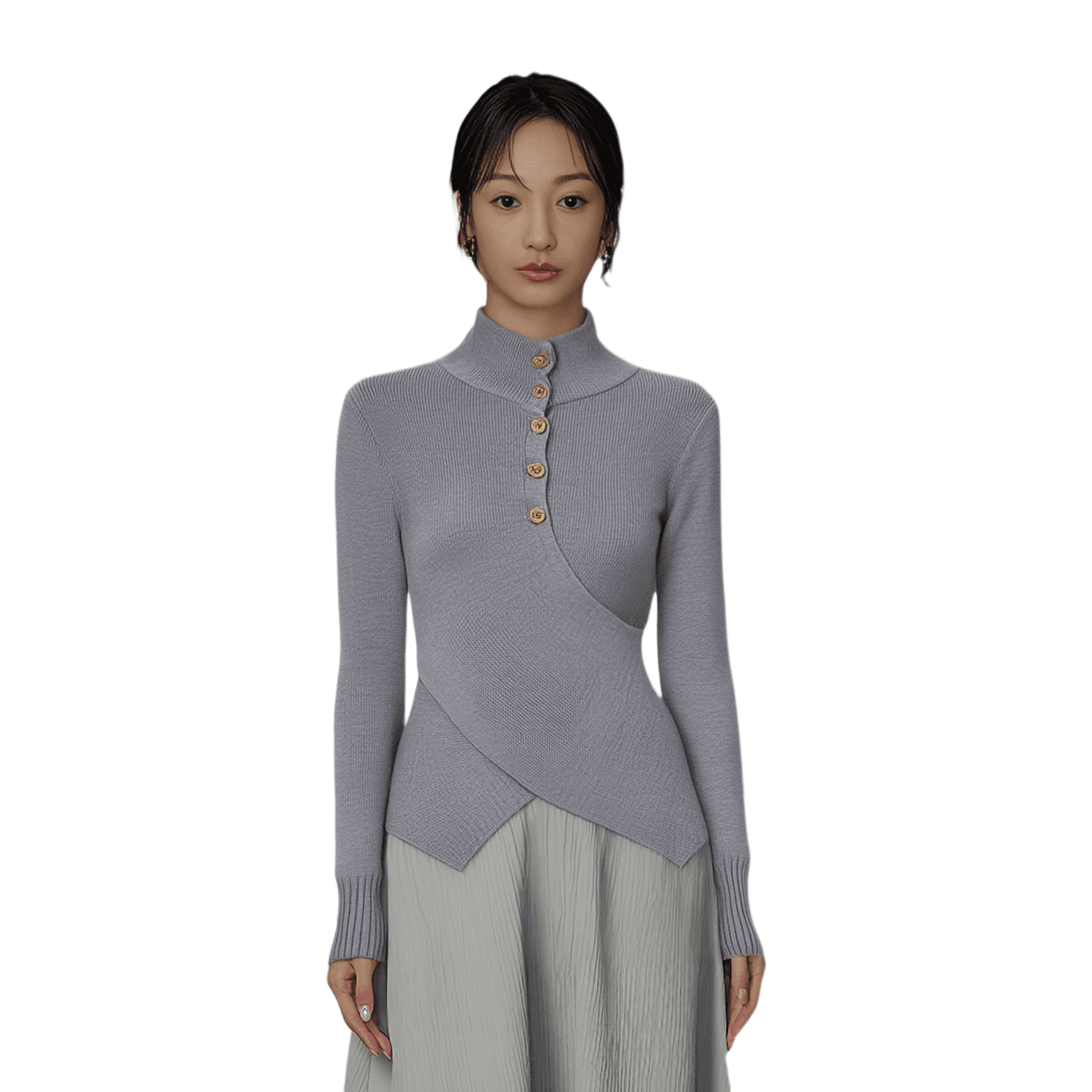 DIALOGUE Knitwear Crew Neck Moderate Nippedin Waist