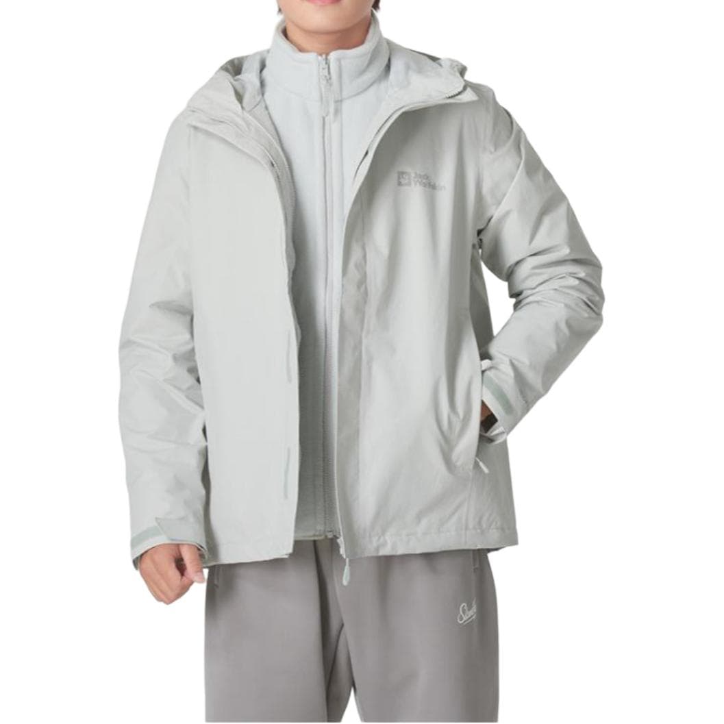 Jack Wolfskin Waterproof Windproof Windbreaker Jacket Cool Gray