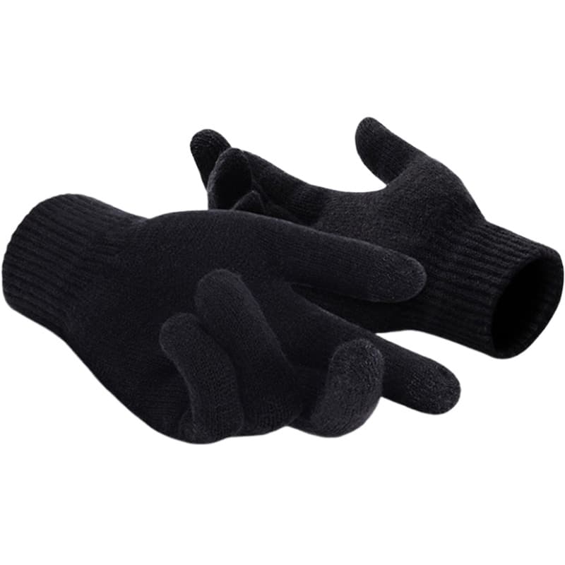 Warrior Thermal Full Finger Touchscreen Fleece Lined Cold Thermal Cycling Windproof Minimalist Style Black