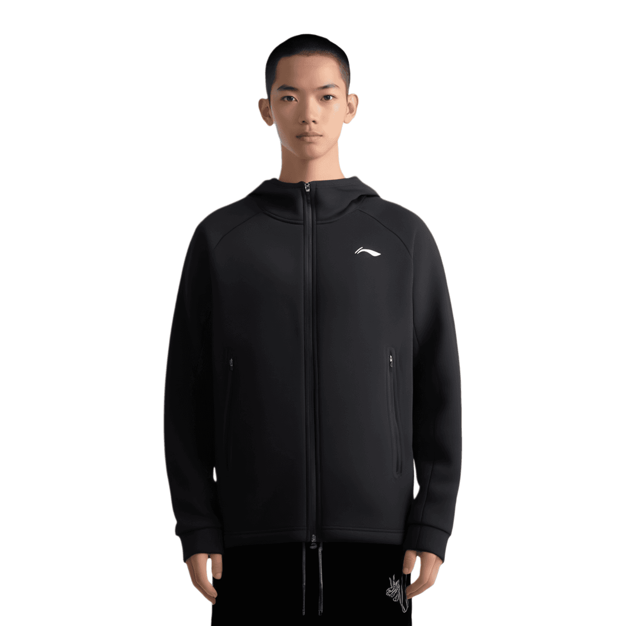 LiNing Fitness Series Sweatshirts Black Hooded (Nondetachable) Moderate Cardigan