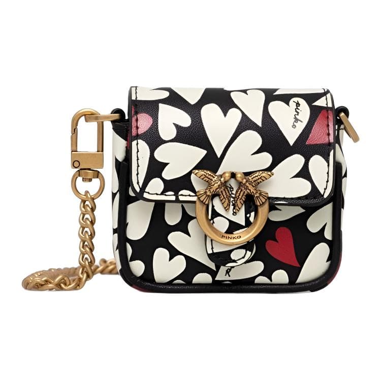 PINKO Cow Shoulder Bag, Crossbody Bag Mini Multicolor Basic Set (Bag+Dust Bag)