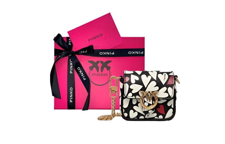 PINKO Cow Shoulder Bag, Crossbody Bag Mini Multicolor Box (Basic Set+Box Limited Edition)
