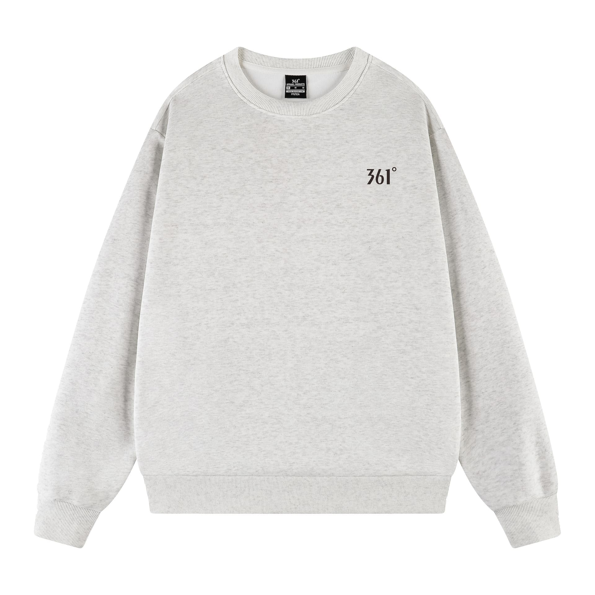 361° Minimalist Style Letter Logo Thickened Fleece Lined Thermal Basic Crew Neck Pullover Long Sleeved Sweatshirt