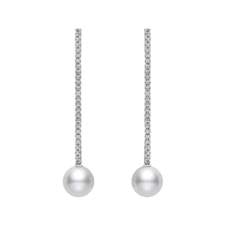 MIKIMOTO 18K White Gold Earrings White/Silver