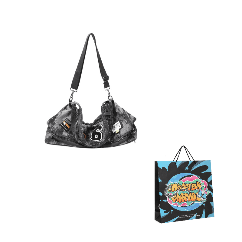 MASTER CANVAS Shoulder Bag, Crossbody Bag, Travel Bag, Gym Bag Regular Black Gray One Size