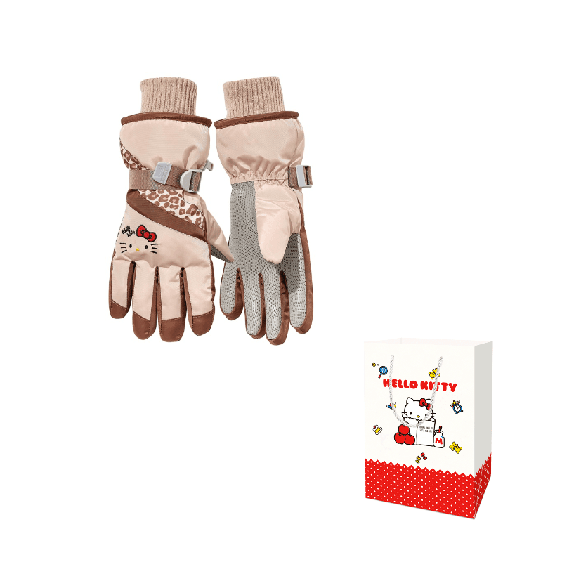 Sanrio Polyester Sports Hello Kitty Zebra Print Ski Glove