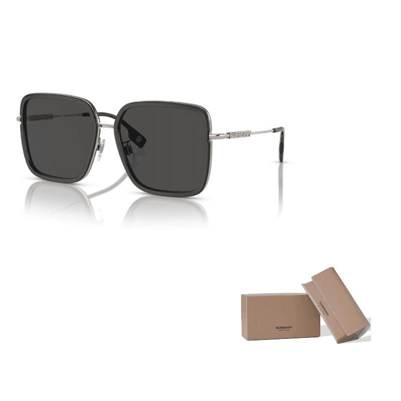 Burberry Eyewear Square Frame Sunglasses 110987Black/Gray