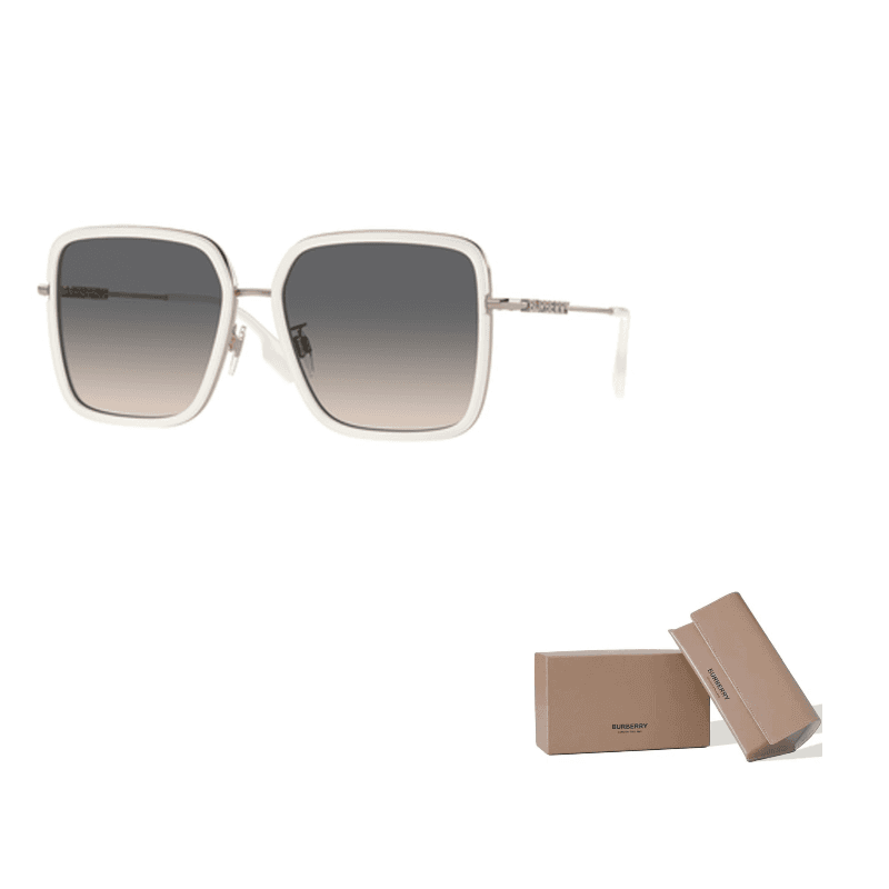 Burberry Eyewear Square Frame Sunglasses 1109G9-Beige/Gray Gradient
