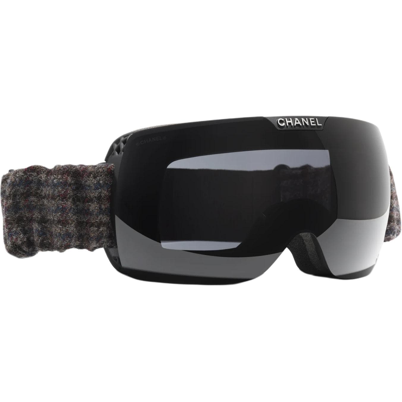 CHANEL Sun Protection Ski Goggles Black Gray