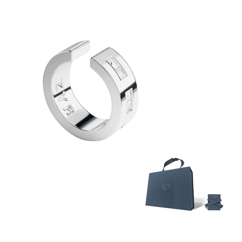 Apm Monaco 925 Sterling Silver Clip On Earrings Silver White Silver White