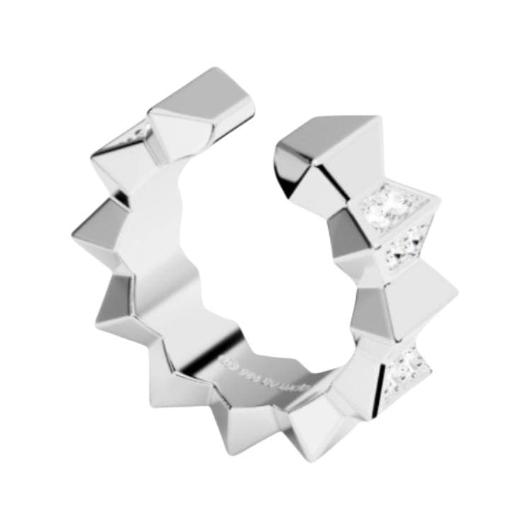 Apm Monaco 925 Sterling Silver Clip On Earrings Silver White