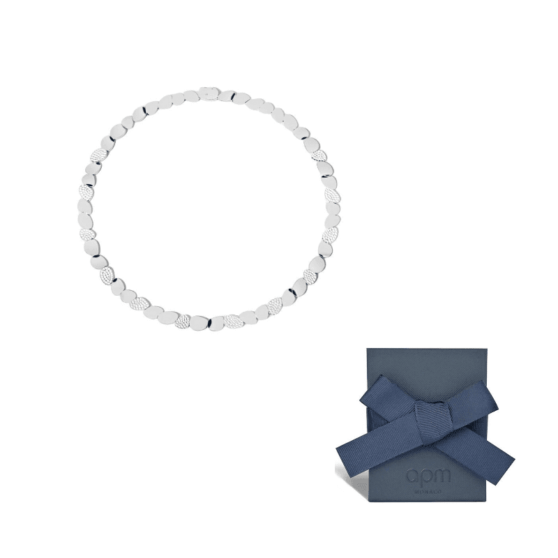 Apm Monaco 925K White Silver, Synthetic Cubic Zirconia Necklaces Silver White