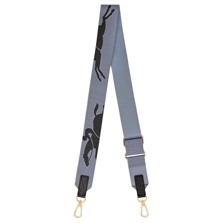 LONGCHAMP Recycled Polyester Canvas Shoulder Straps Light Gray Light Gray
