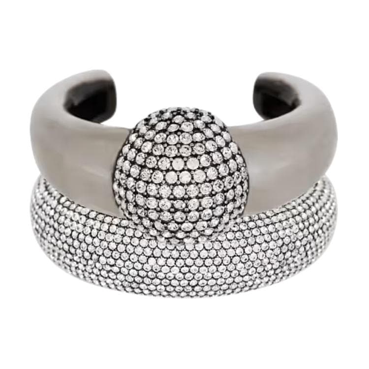 Balmain rhinestoneembellished bangle bracelet (set of two) Silver