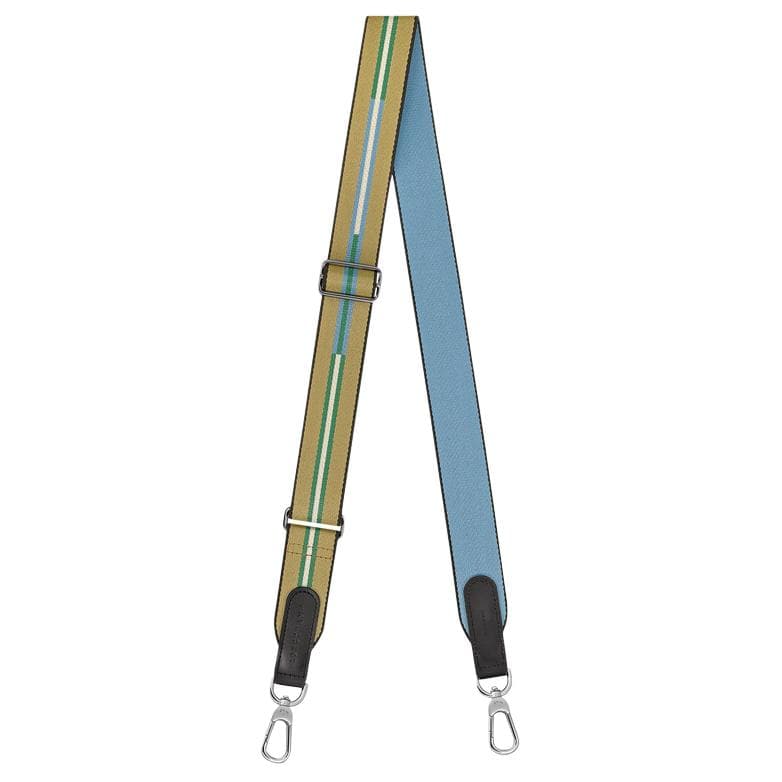 LONGCHAMP Polyester Canvas Shoulder Straps Light Brown/Light Blue Light Brown/Light Blue