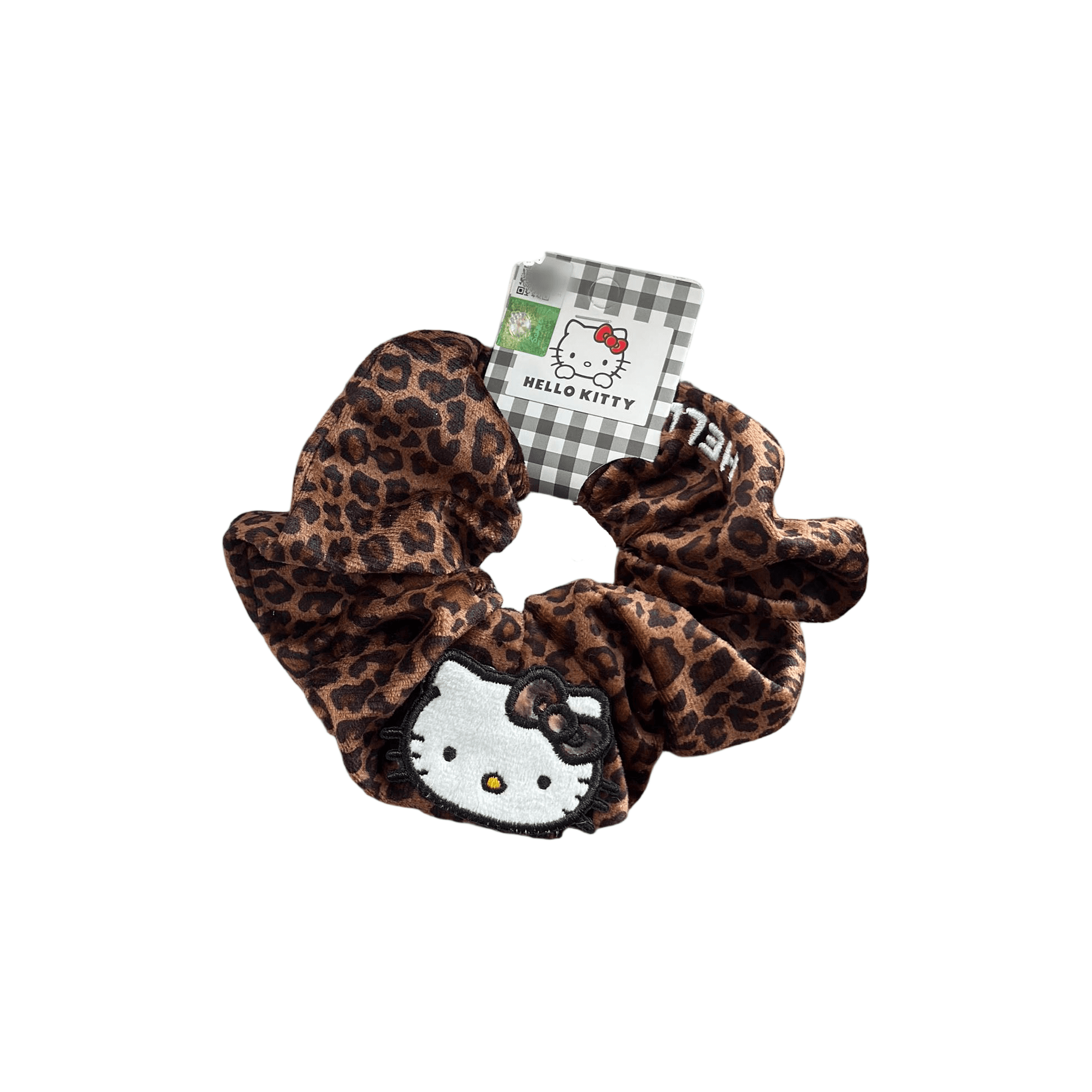 Sanrio Hello Kitty Linen Hair Tie Leopard Print Scrunchy