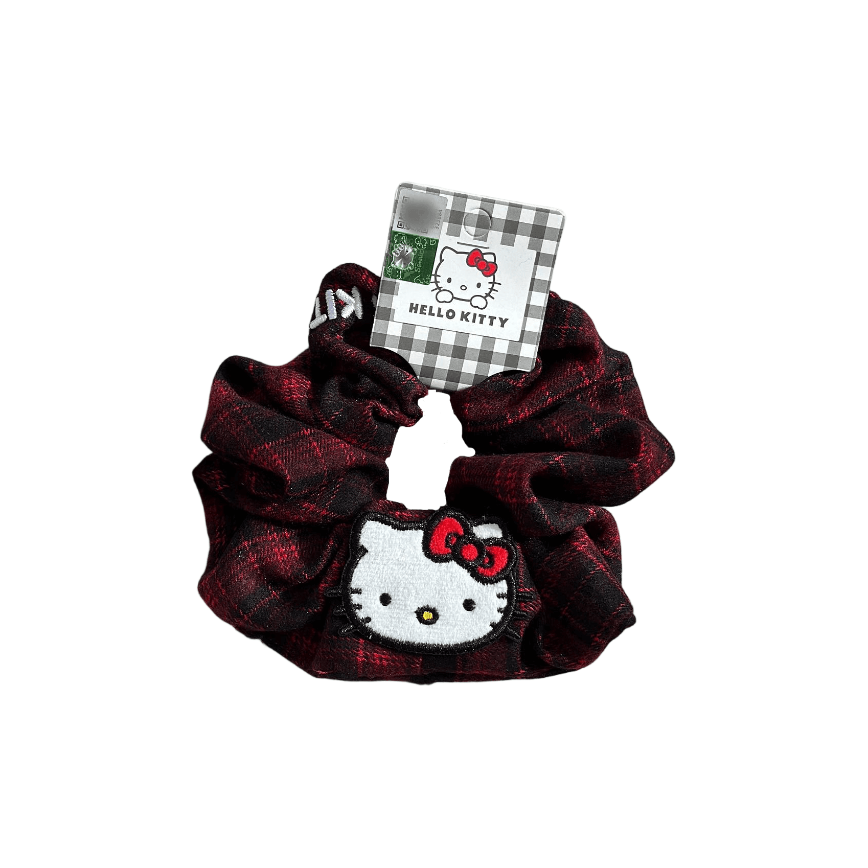 Black Red Plaid Scrunchy