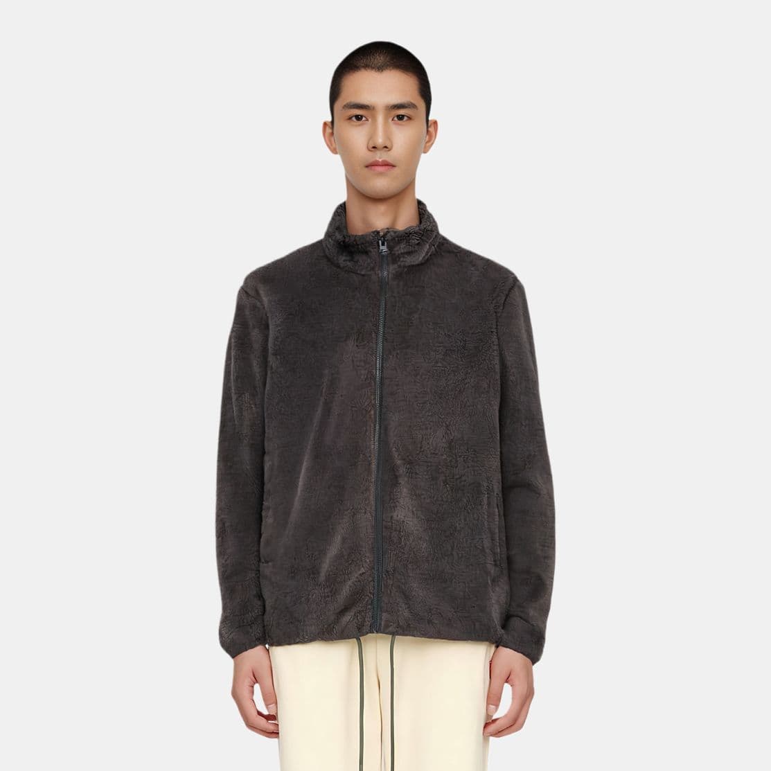 UNIQLO Jackets Gray Stand Collar Moderate Other