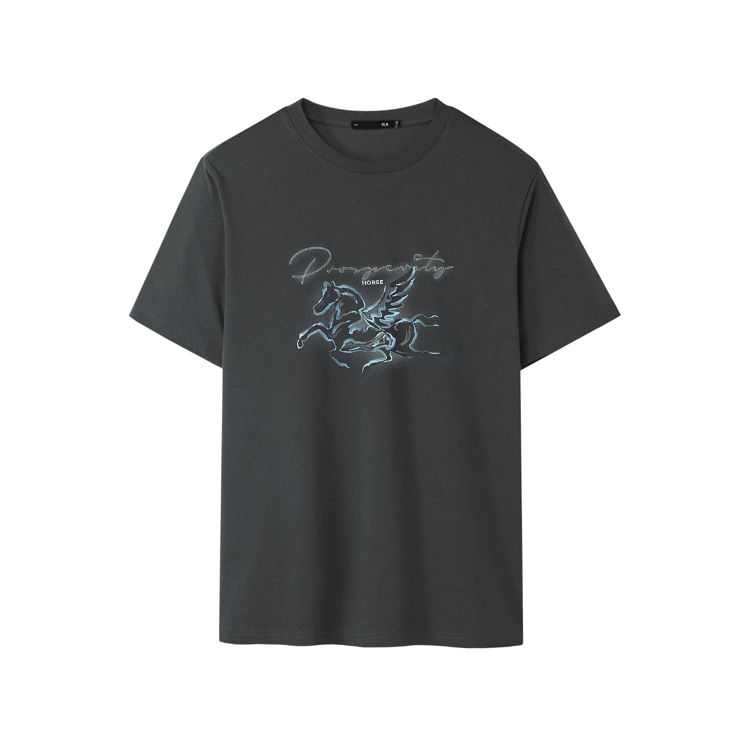 HLA TShirts Dark Gray Pattern J5 Crew Neck Moderate