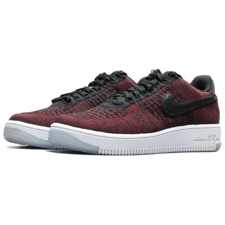 Nike Af1 Flyknit Black Black Team Red