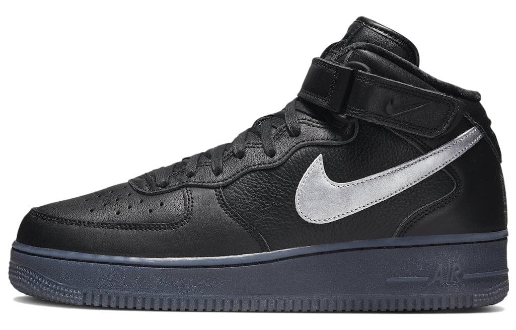 Nike Air Force 1 Mid Premium 'Black Metallic Silver'