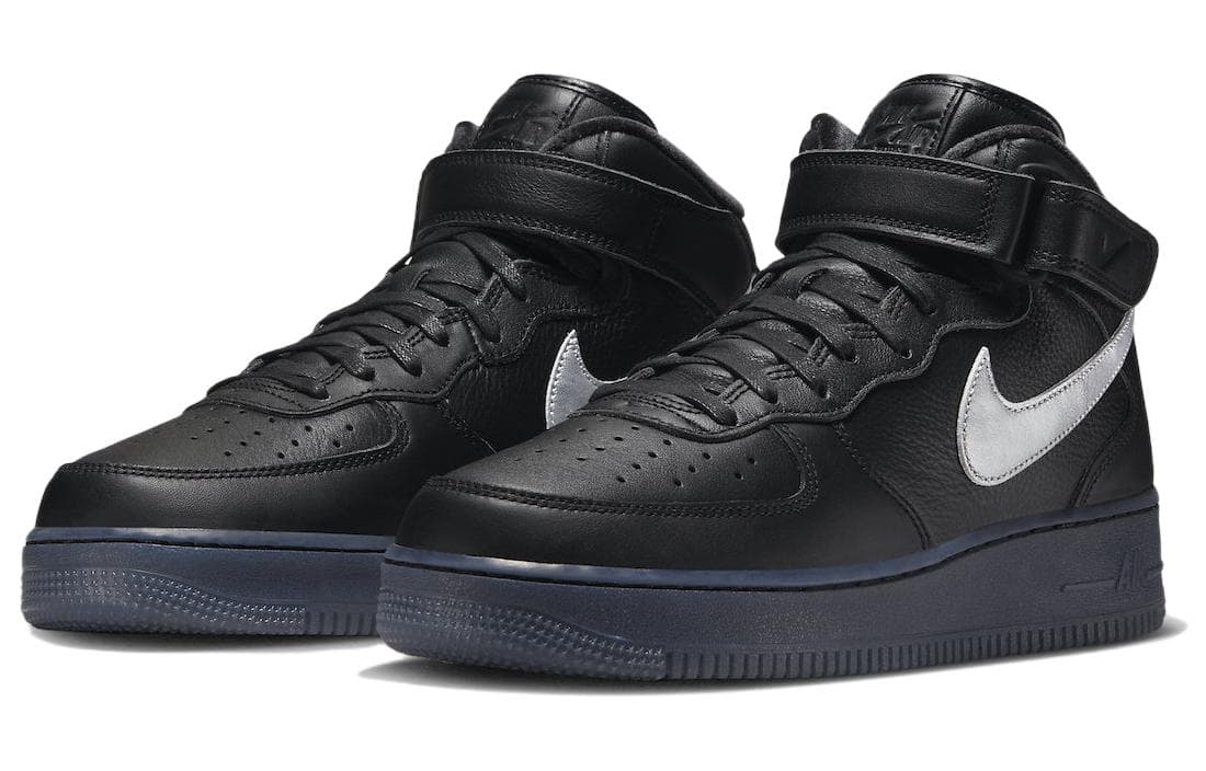Nike Air Force 1 Mid Premium 'Black Metallic Silver'
