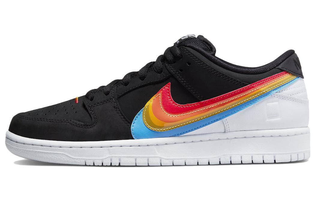 Nike x Polaroid Dunk SB Pro QS "beyond The Rainbow" Leather, Suede Black Rainbow Lowtop