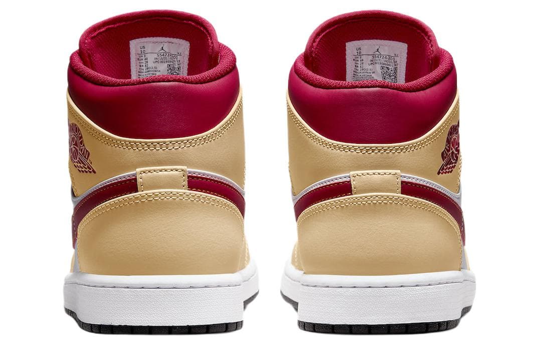 Air Jordan 1 Mid 'Light Curry Cardinal Red'