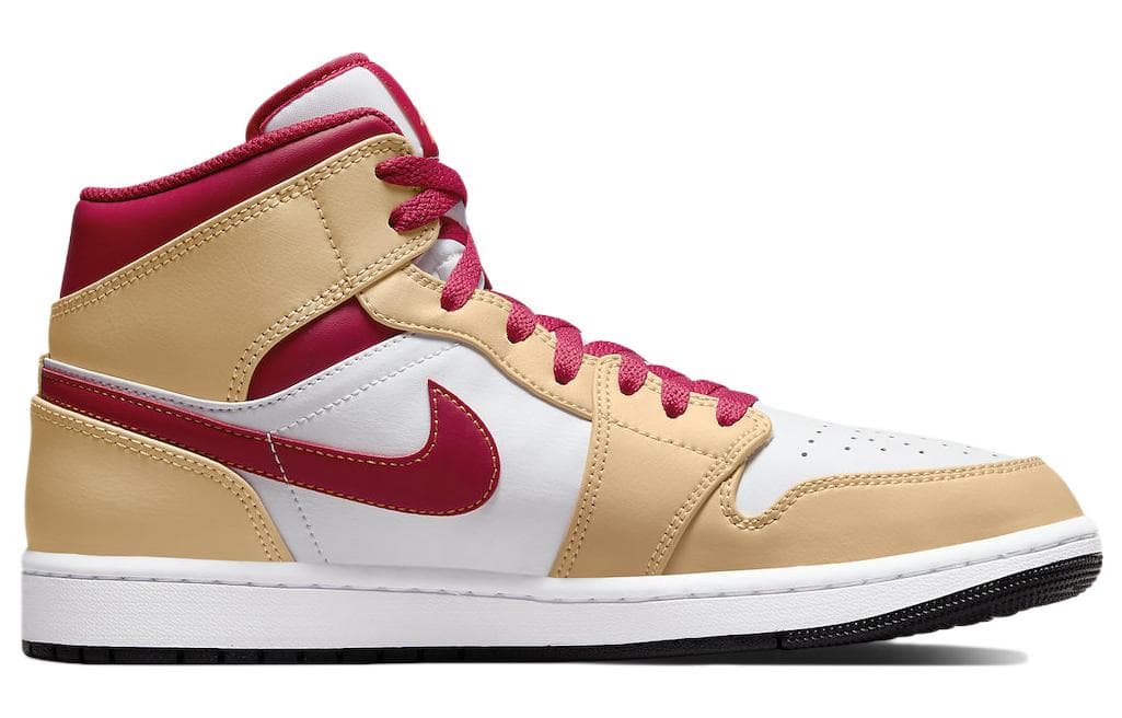 Air Jordan 1 Mid 'Light Curry Cardinal Red'