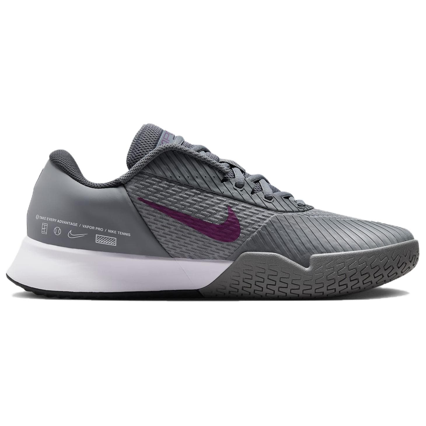Nike Court Air Zoom Vapor Pro 2 Hc Smoke Grey Dark Smoke Grey Black Sangria