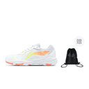 White Orange+Drawstring Shoe Bag