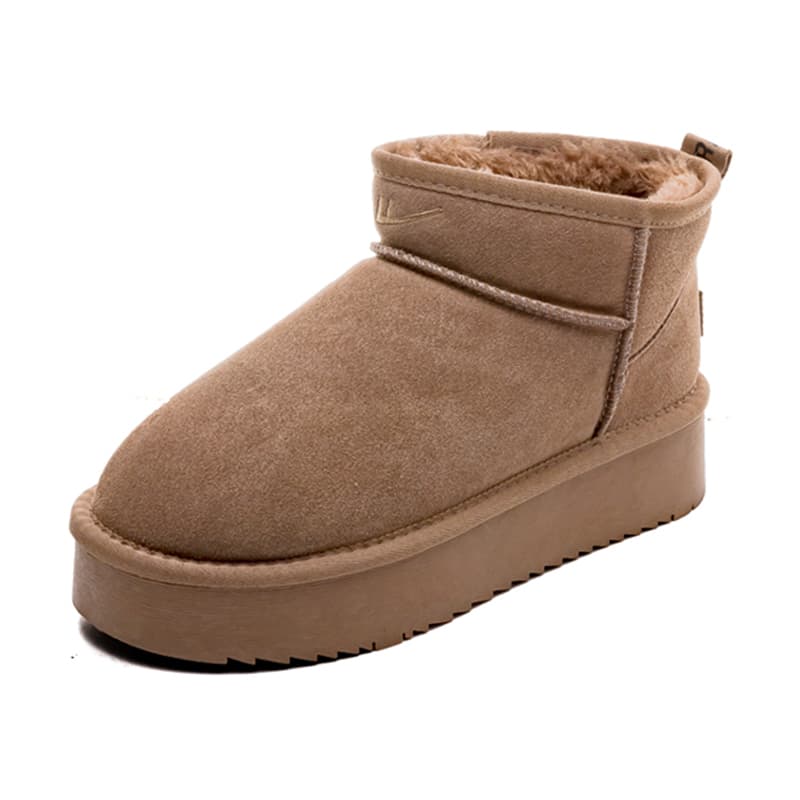 WARRIOR Cow Split Leather, Thickened FleeceLined, AbrasionResistant, SlipResistant, HeightEnhanced