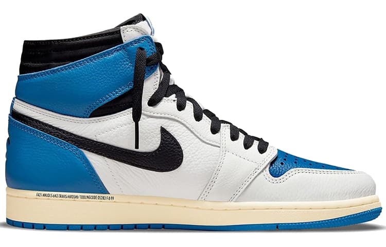 Air Jordan 1 Retro High X Fragment Design X Travis Scott 'Sail Black Military Blue'