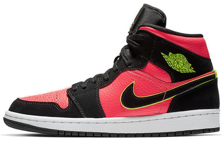 Jordan 1 Mid Black Hot Punch