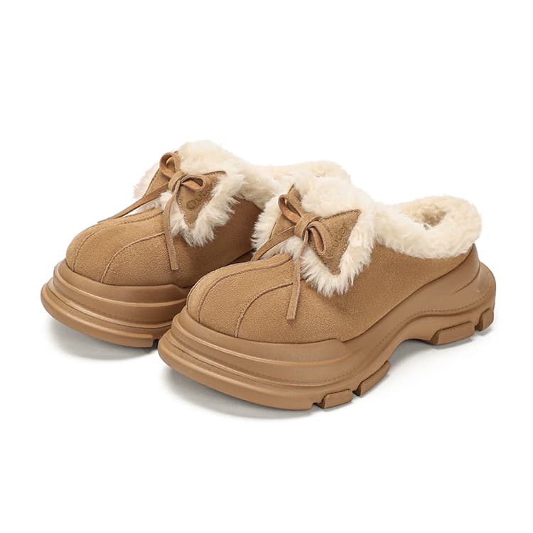 Ouder Wool Cashmere Reversible Bowknot on Thermal Waterproof Height Increasing