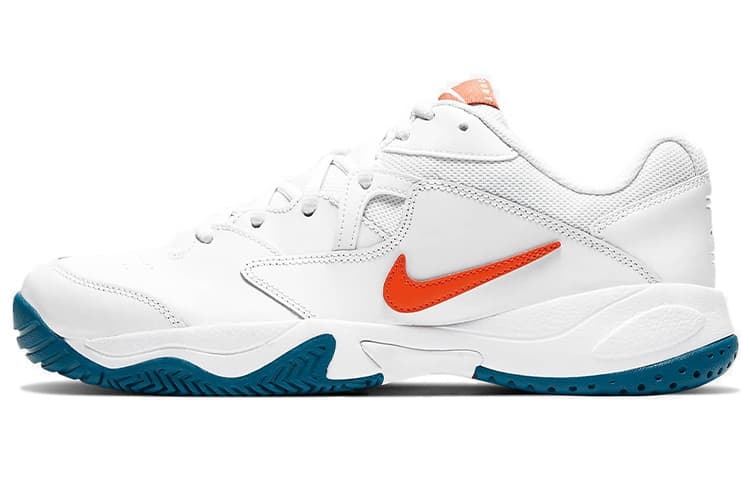 Nike Court Lite 2 Breathable Tennis White Orange Blue