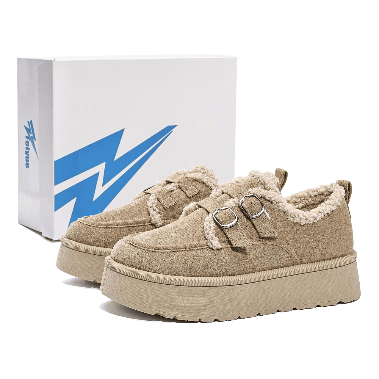 Feiyue Box Included Fall Winter Thickened Fleece Lined Vamp Ankle Length